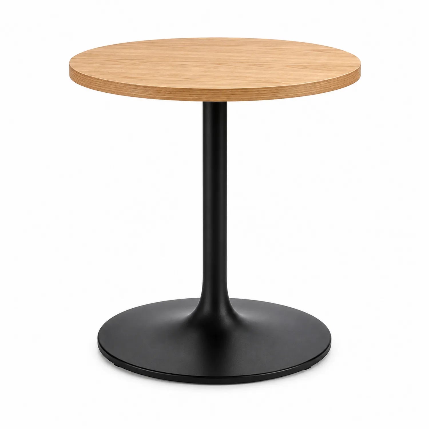 Tavolo rotondo in legno con base in metallo nero Ø60 cm