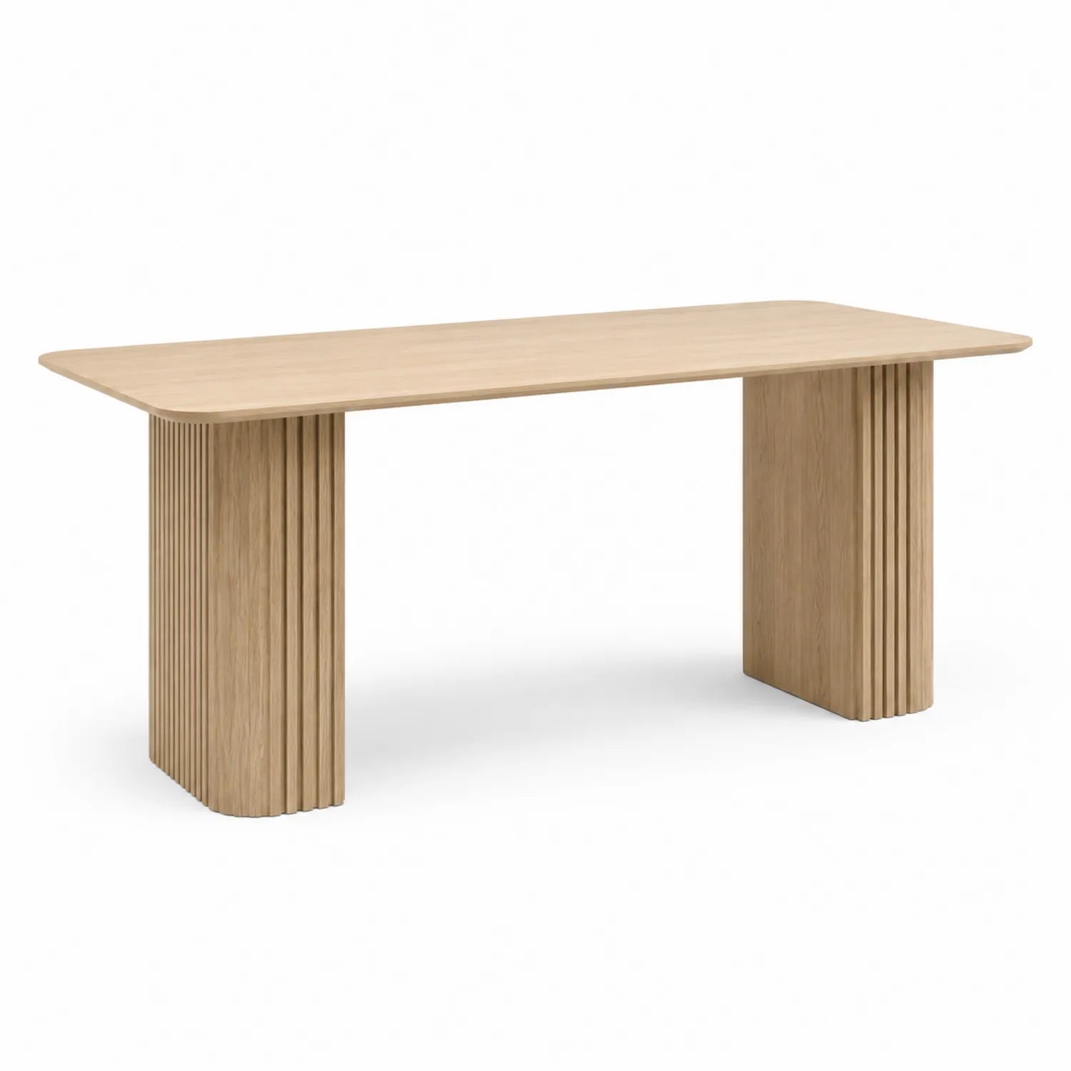 Tavolo da pranzo rettangolare in legno di quercia 180x90x75 cm Naturale