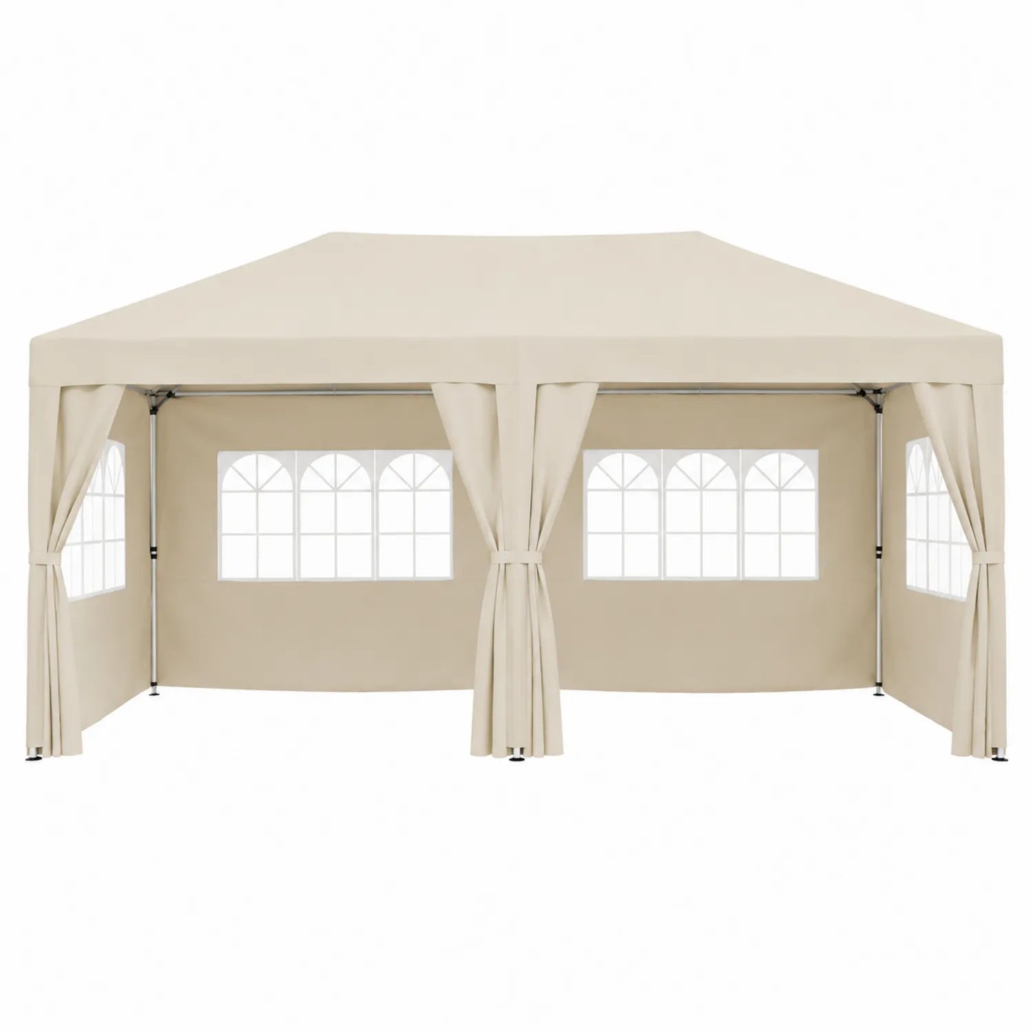 Gazebo da Giardino 3x6 m Beige in Poliestere Impermeabile