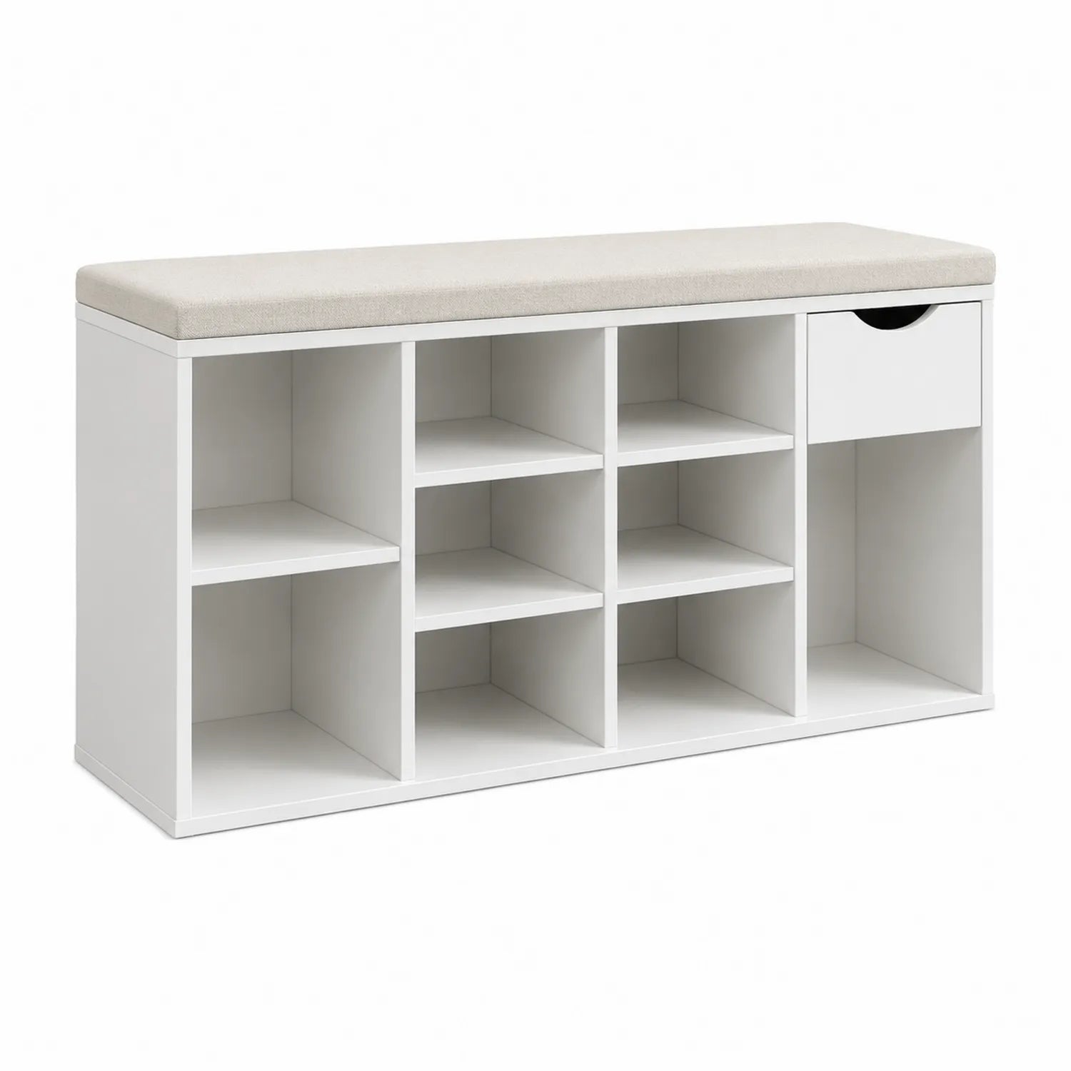 Pancha contenitore in legno MDF con cuscino in tessuto, 102x30x48 cm